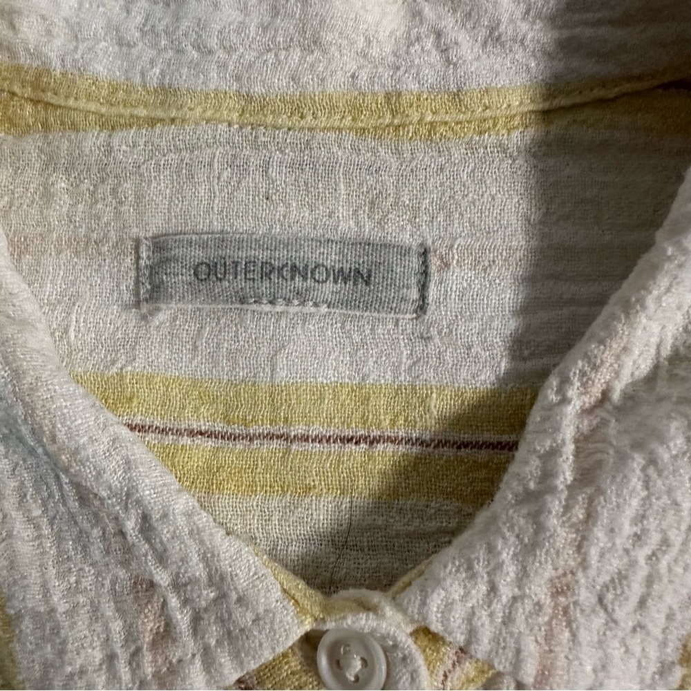 Outerknown Costa Linen Stripes Button Up Shirt Size Small - Picture 7 of 10